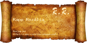 Rapp Rozália névjegykártya
