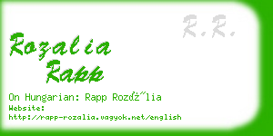 rozalia rapp business card
